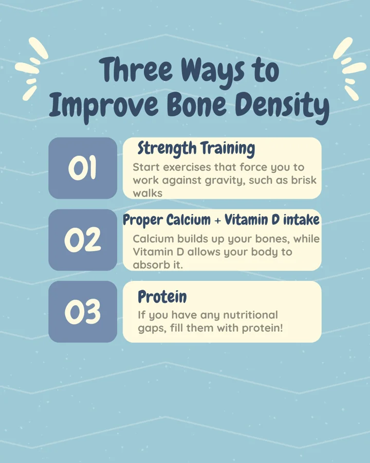 Health card: Three ways to improve bone density, strength training, calcium and vitamin D, and protein